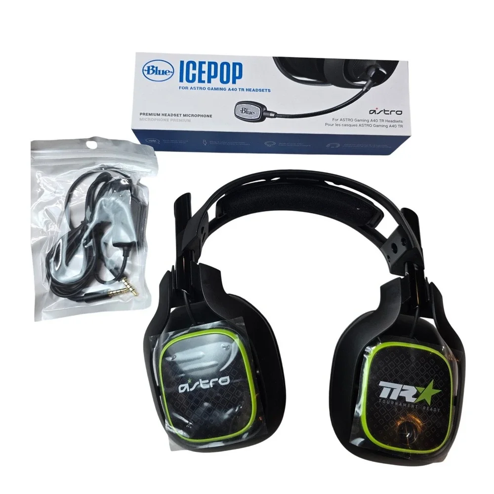 Astro A40 TR Gaming Headset Black Green with Blue Icepop Premium Microphone‎ A3
