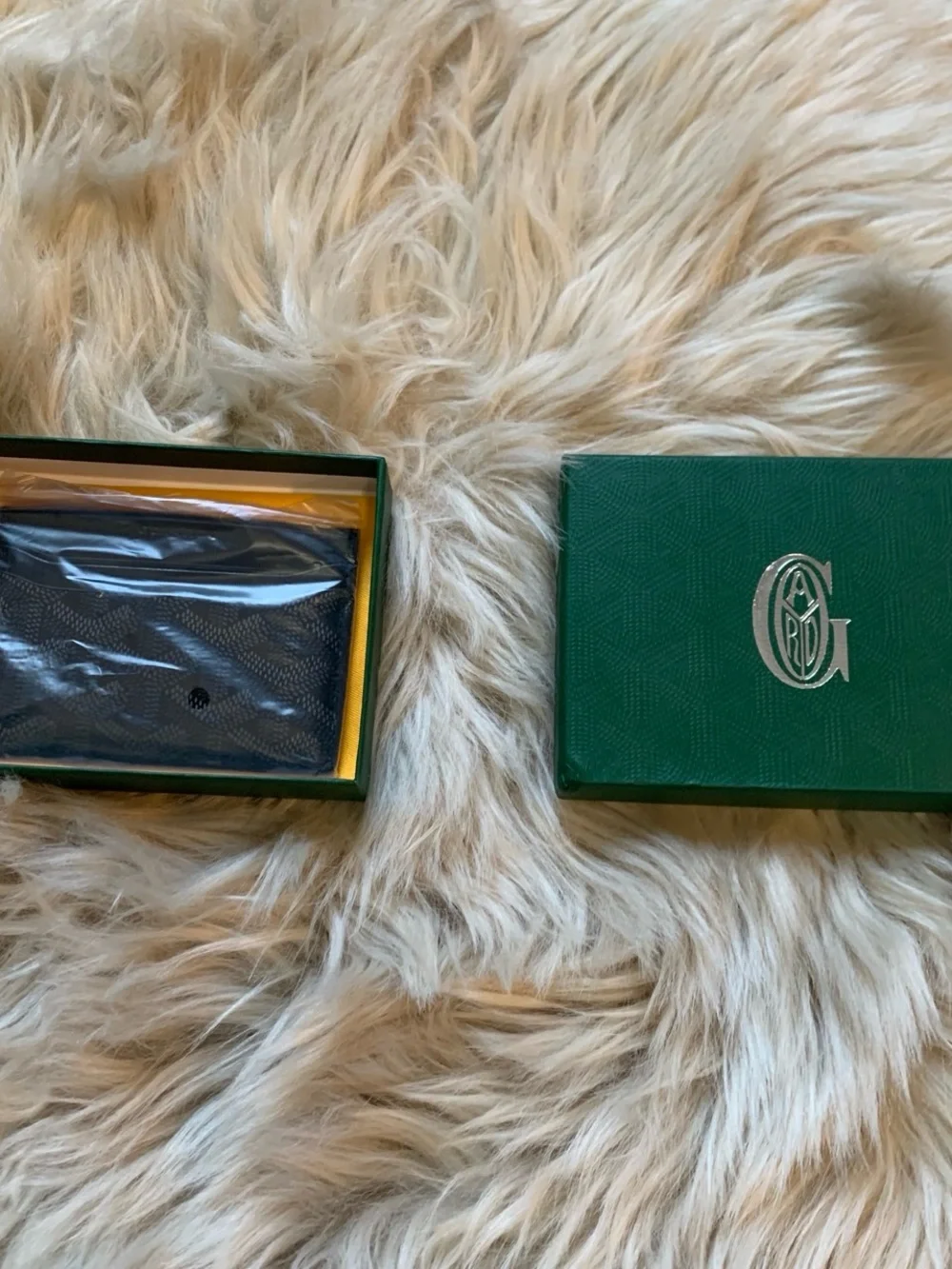 black Leather goyard wallet