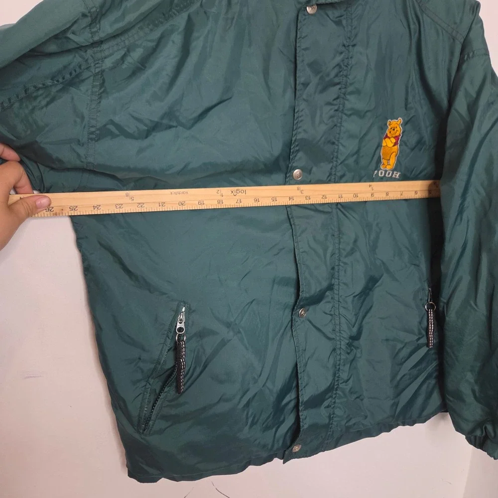 Vintage Disney Store Winnie the Pooh Hooded Windbreaker Jacket Green Mens Medium
