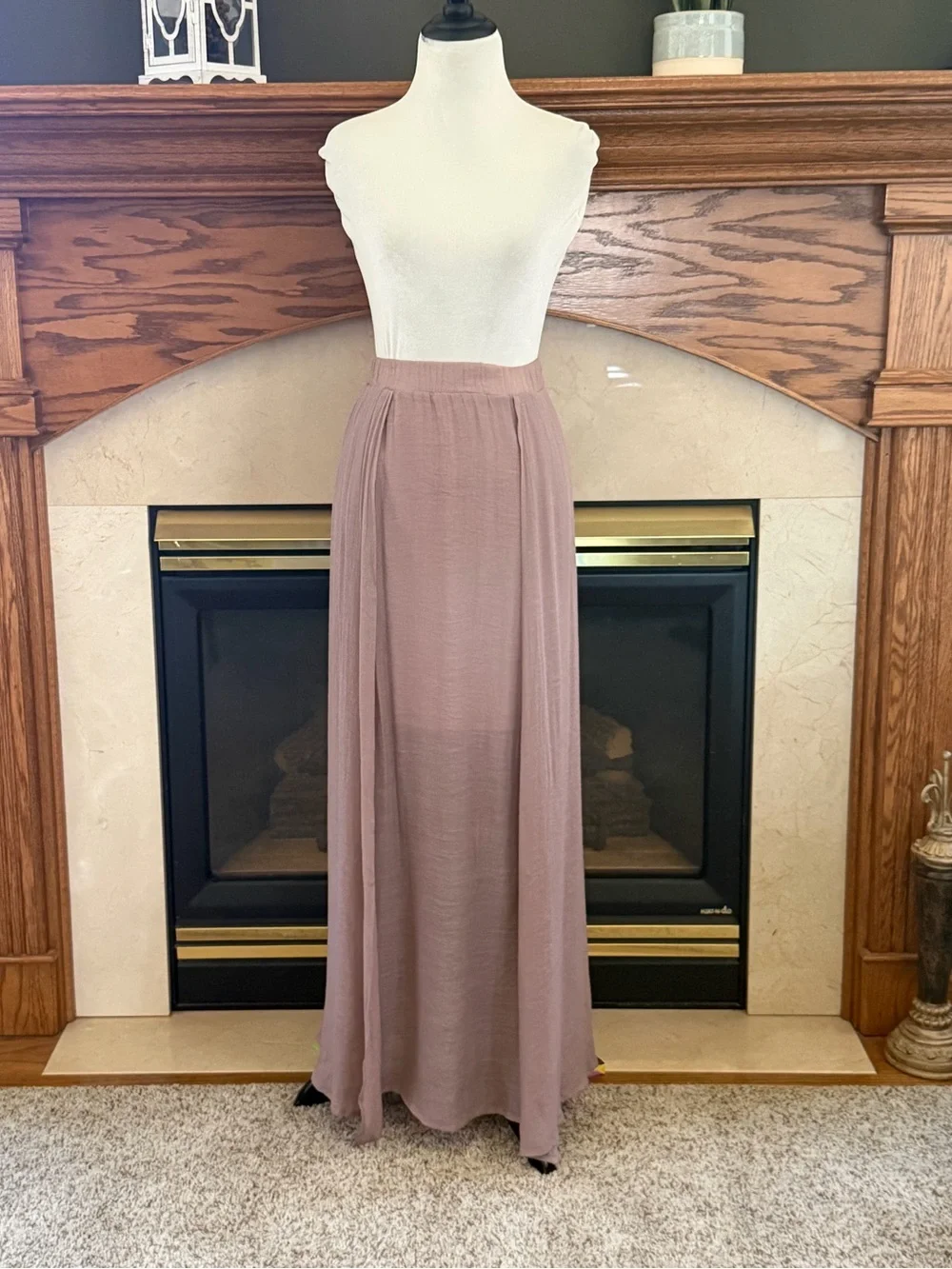Listicle Mauve Bohemian Maxi Skirt Size Medium