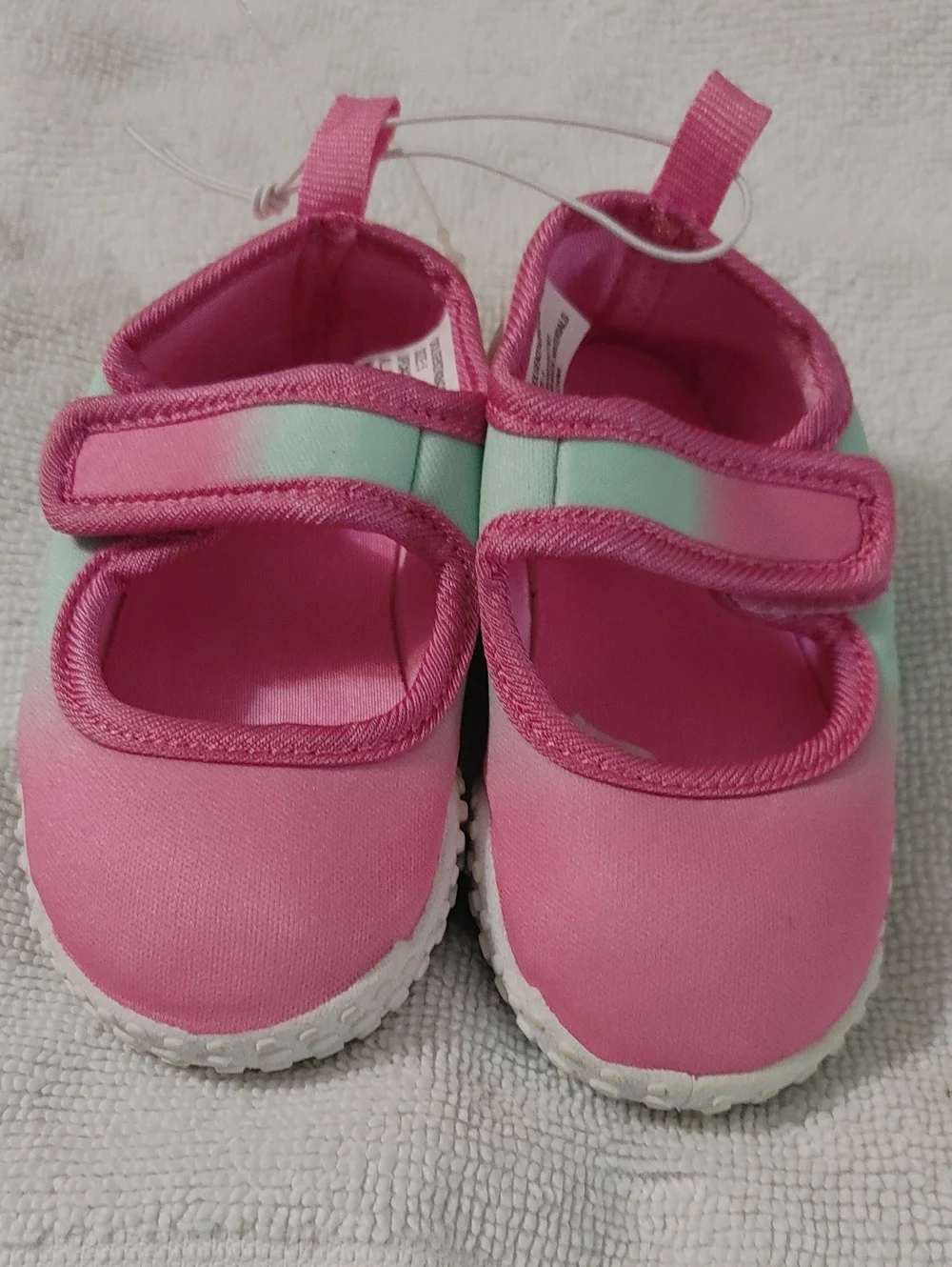 Baby Girls Pink Walker Shoes with Mint Accent
