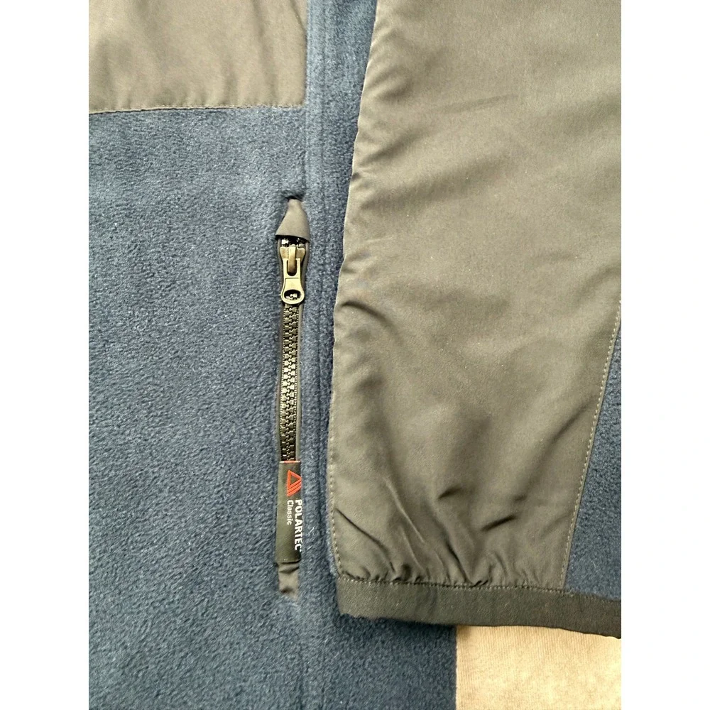 VTG Y2K Polo Ralph Lauren Polartec Fleece Jacket Men XXL Navy Gray Full Zip Hood