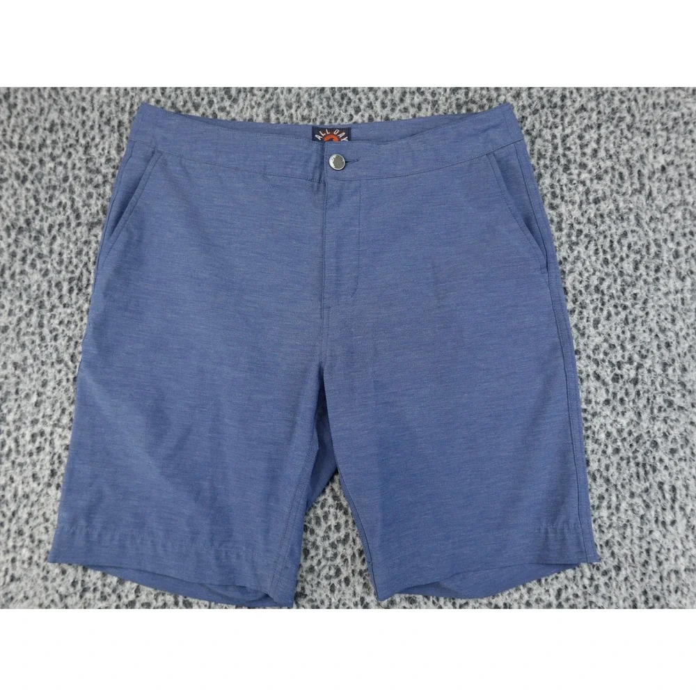 Faherty All Day Shorts Mens 32 Blue Hybrid Stretch Boardshorts