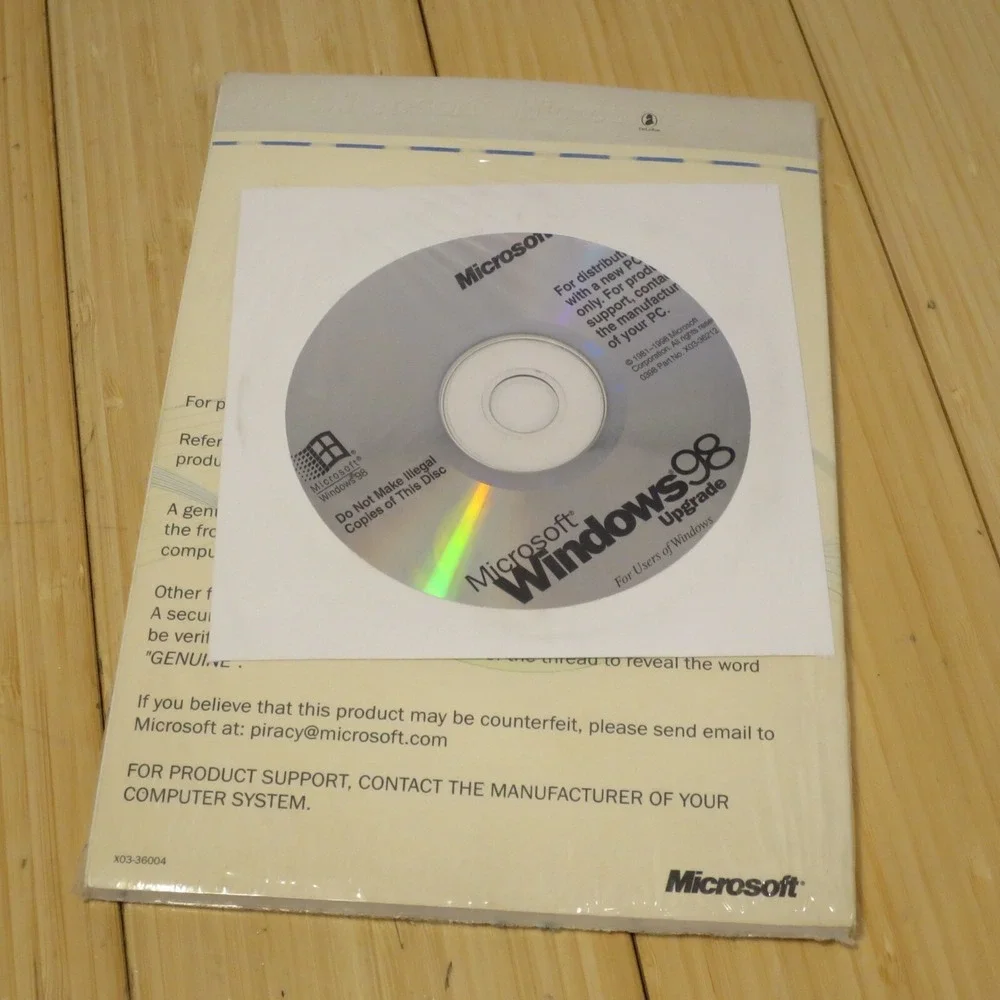 NOS Microsoft X03-66598 Windows 98 UPGRADE with Install CD &‎ Manual 02