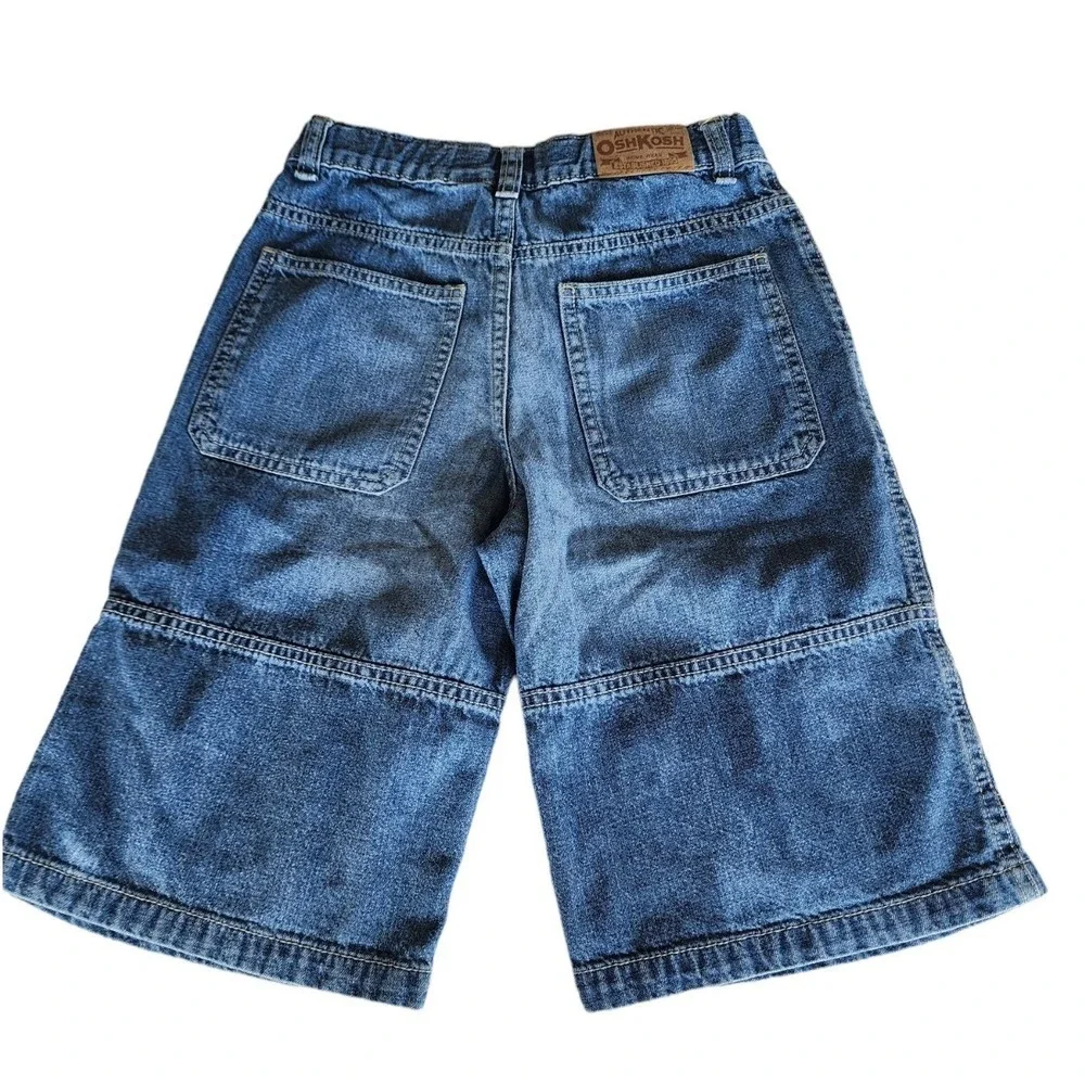 OshKosh Denim Jean Shorts Adustable Elastic Waist‎ Boy's Size 7X
