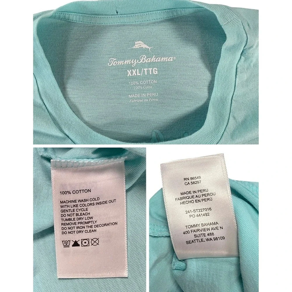 Tommy Bahama measurements see