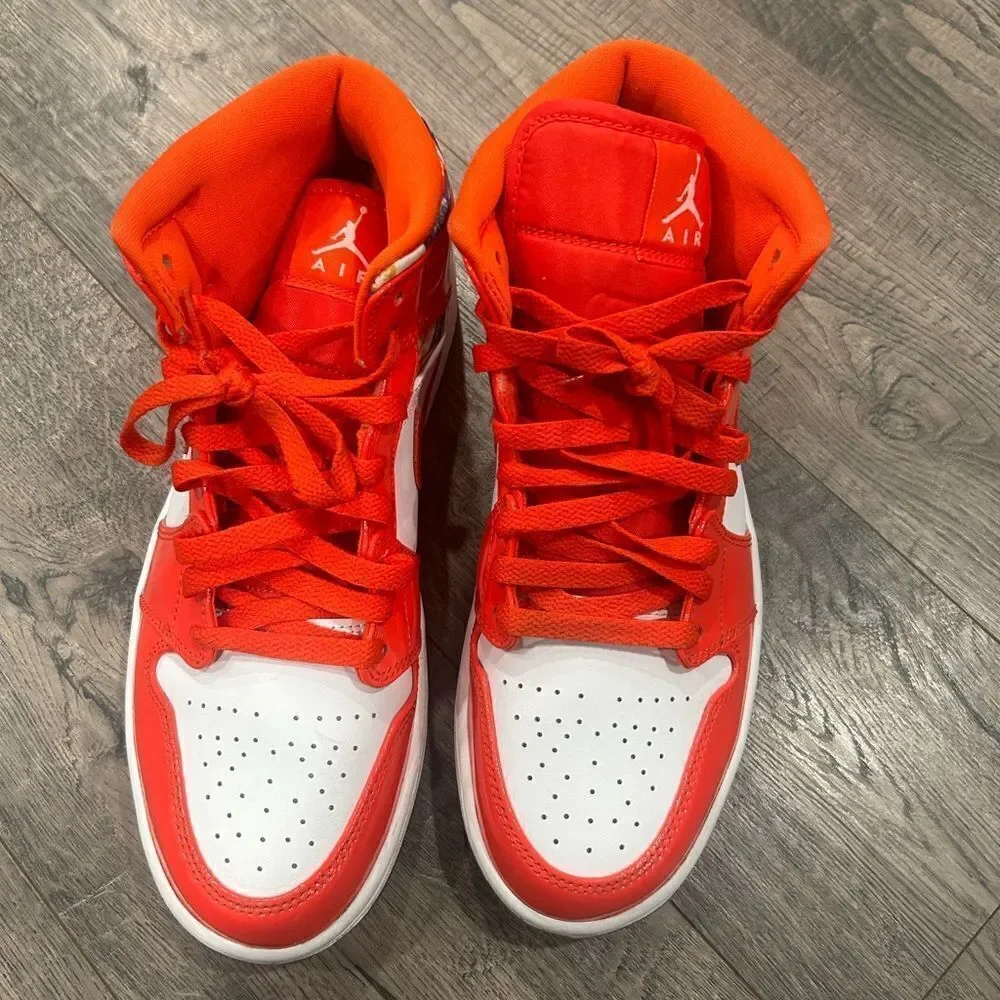 Air Jordan 1 Mid Chili Red Patent Men’s size 9