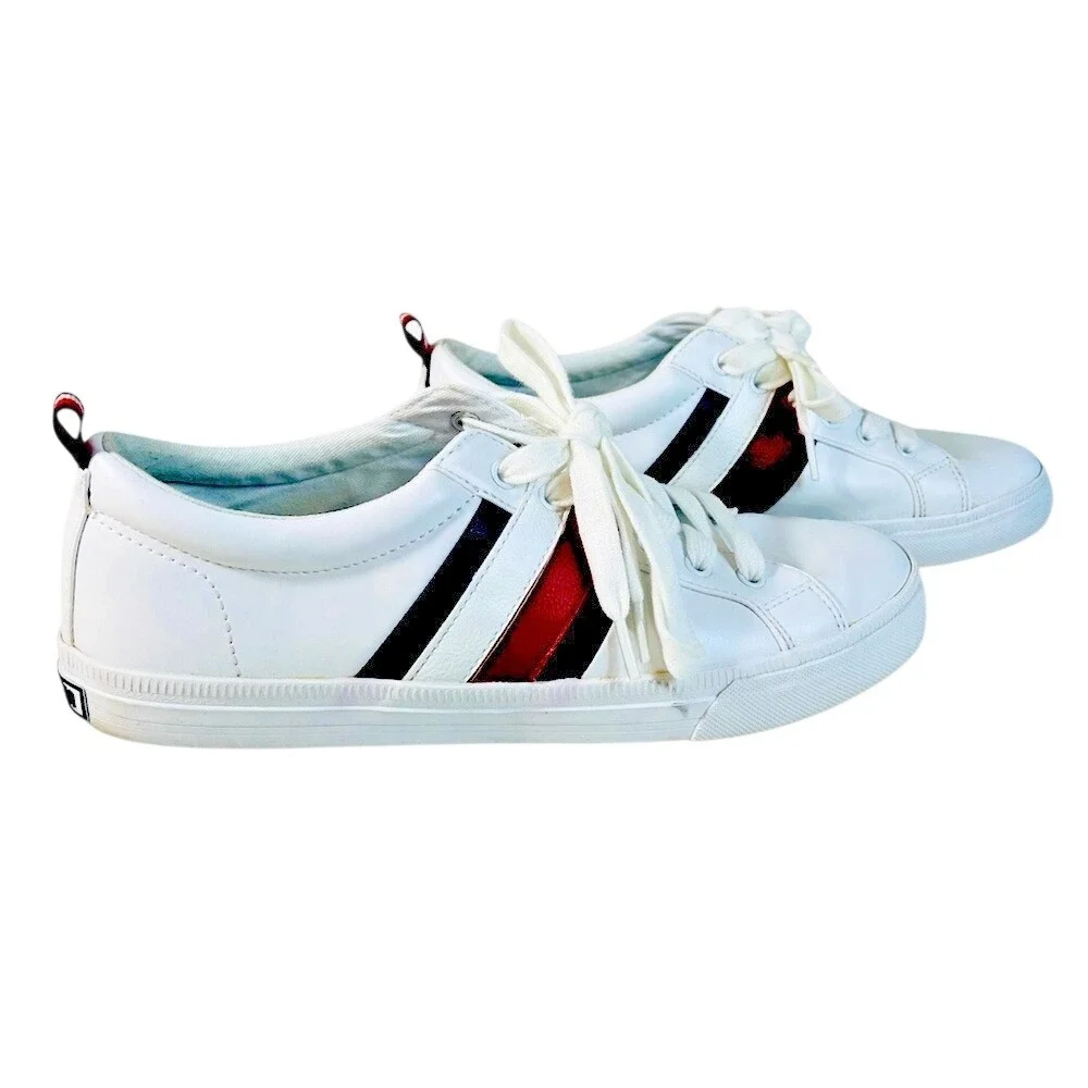 TOMMY HILFIGER Lireai Fashion Sneakers, Women's, White &‎ Striped, Size 9 Medium