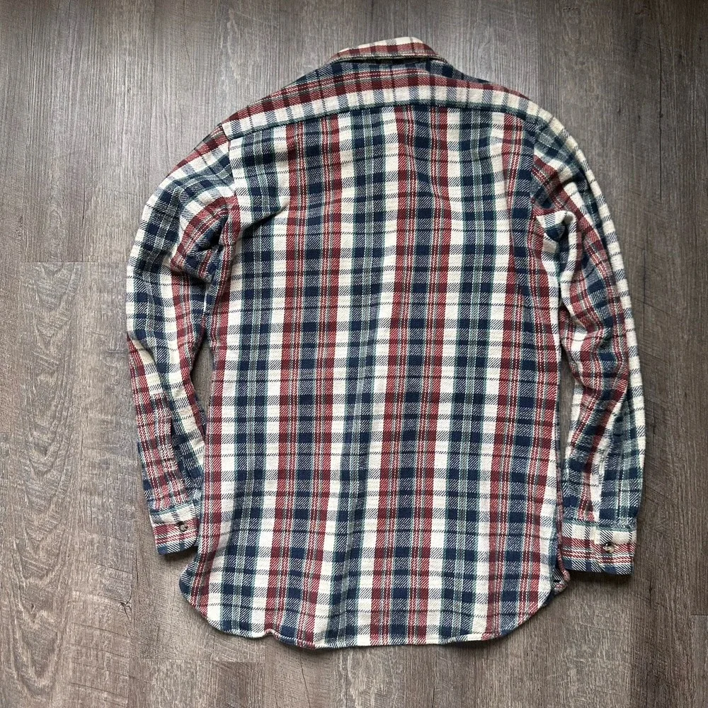 Vintage 80s Levis Flannel Shirt Men's (M) 100% Cotton Plaid Western Style Pocket