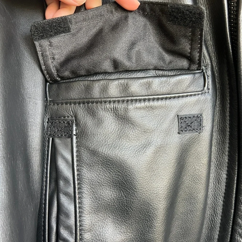 Taylors Leatherwear Mens Black Leather Police Jacket‎ Thinsulate Size 42 S USA