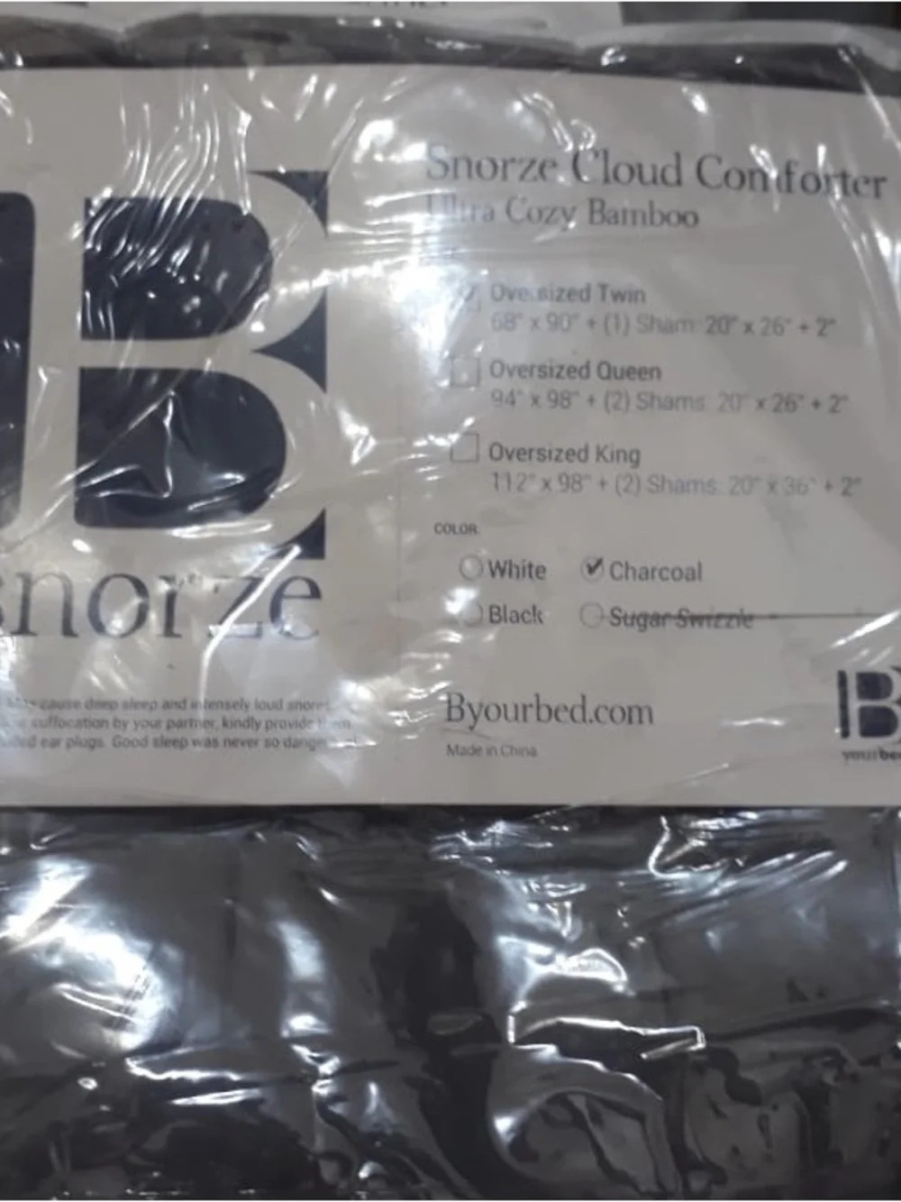 Snorze Cloud Comforter - Charcoal Ultra Cozy Bamboo