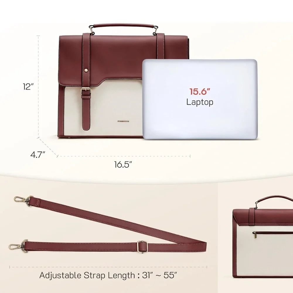 🆕 Missnine Large Canvas, 15.6 inch Laptop Messenger Shoulder Bag