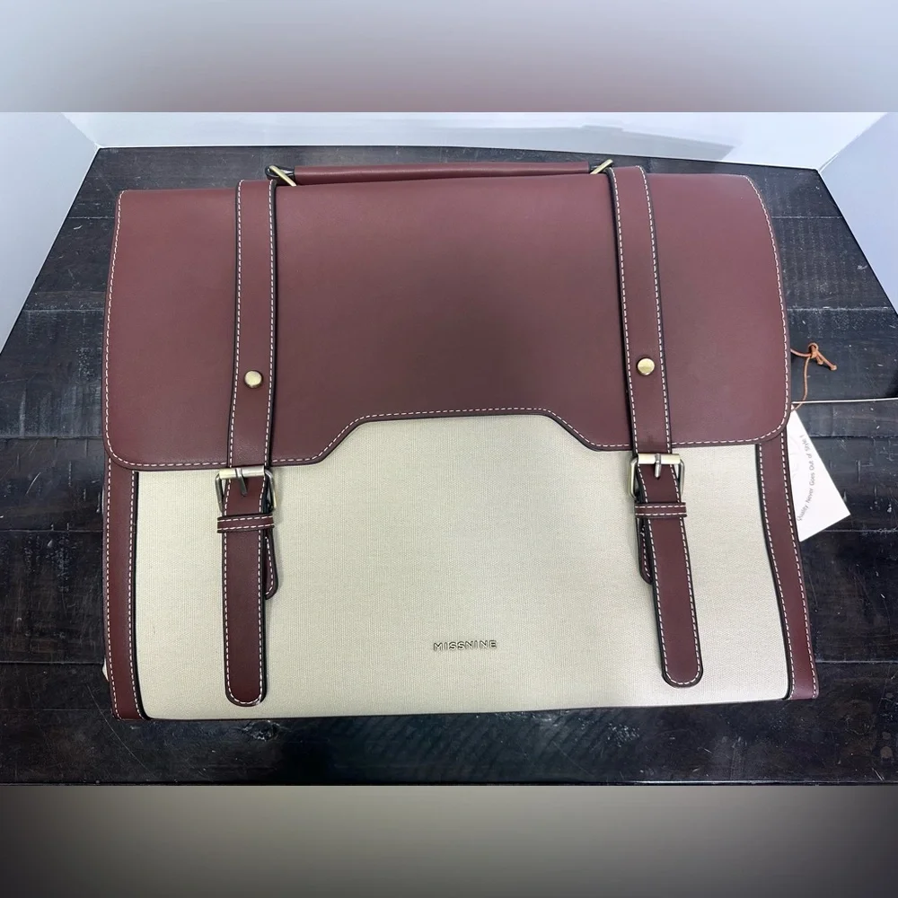 🆕 Missnine Large Canvas, 15.6 inch Laptop Messenger Shoulder Bag