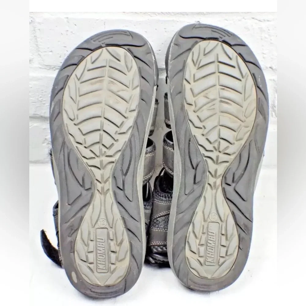 Khombu Men's Fisherman Sandals Travis Black Hiking Water Adjustable Size 12M