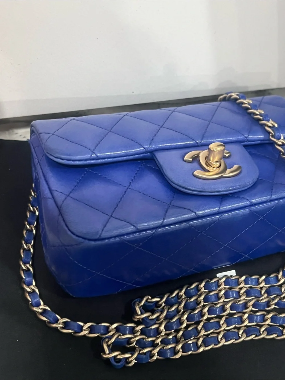 💙💙Chanel Quilted Lambskin Extra Mini Rectangular Flap Bag