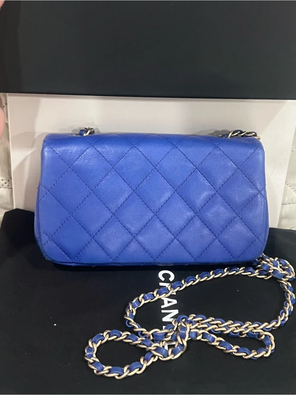 💙💙Chanel Quilted Lambskin Extra Mini Rectangular Flap Bag