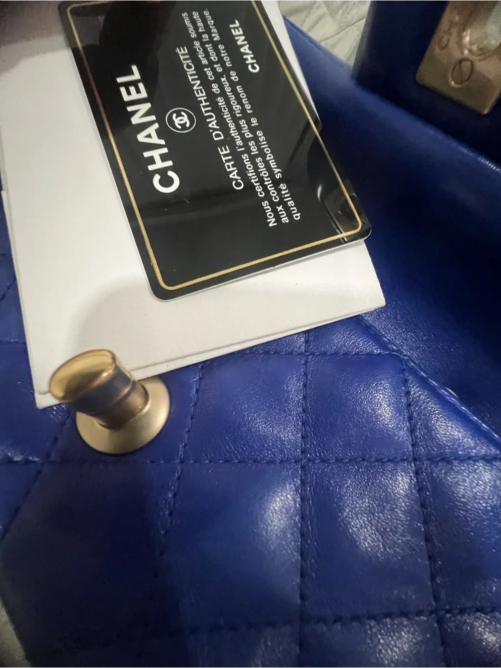 💙💙Chanel Quilted Lambskin Extra Mini Rectangular Flap Bag