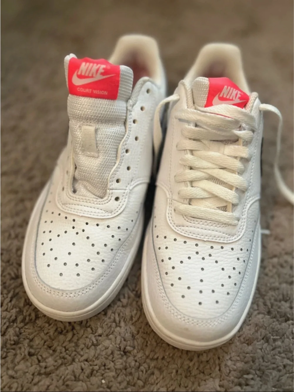 Nike Court Vision Low White Hyper Pink DM8079-100 Womens US Size 7.5