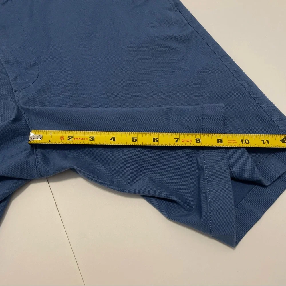 J. Crew Men's Classic Flat-Front Blue Chino Shorts Size 35