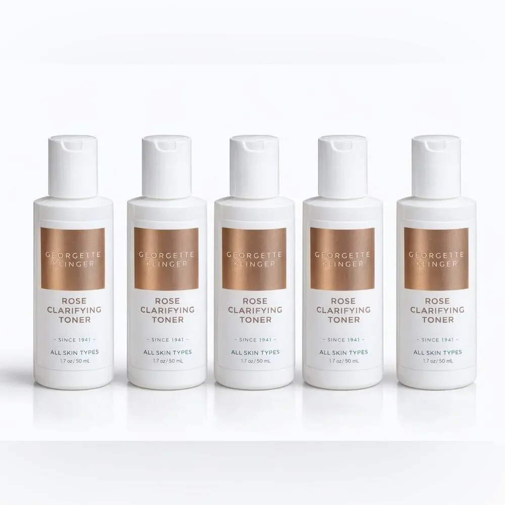 Georgette Klinger Rose Clarifying Toner 50mL x 5, Travel Size Bundle NEW, no box