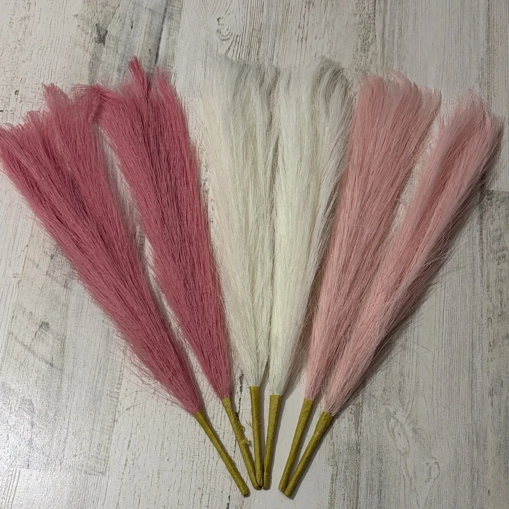 Pink and White Decorative Pampas Grass