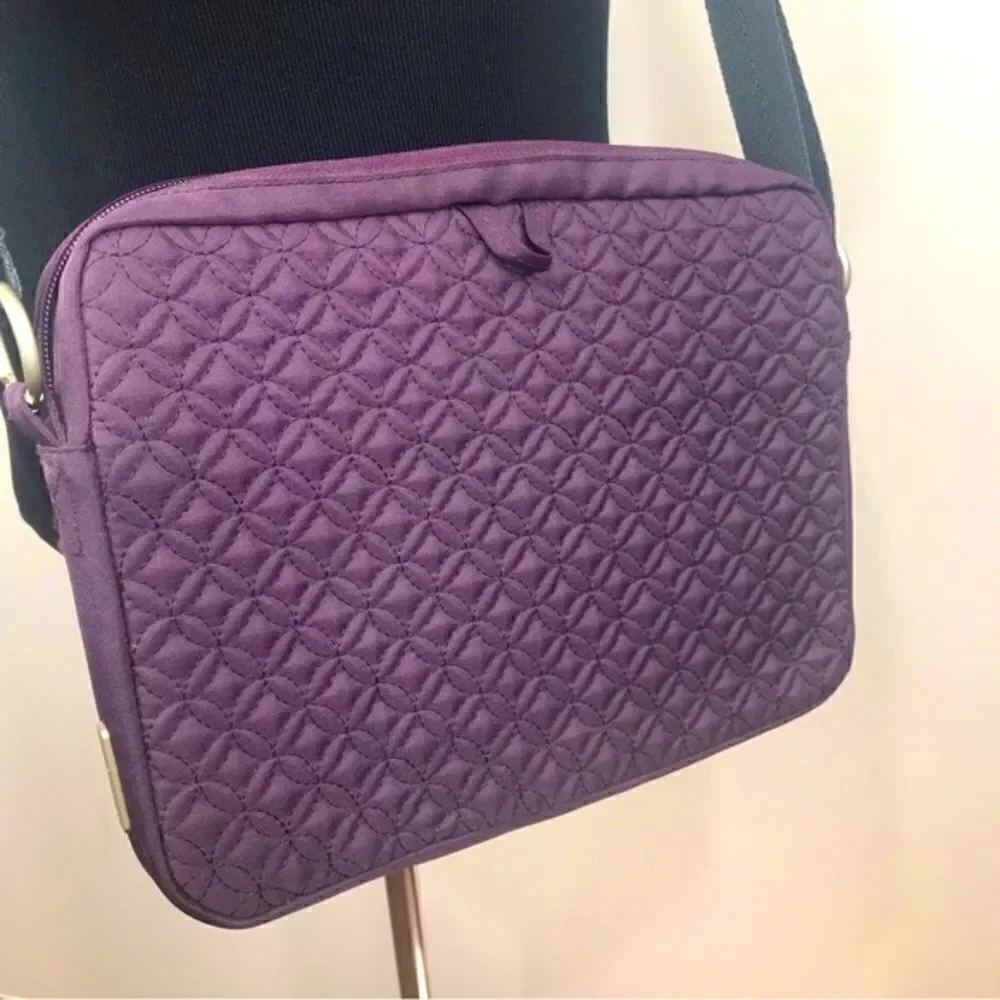 Belkin Quilted Purple Padded Zipper Sleeve Crossbody Device Bag