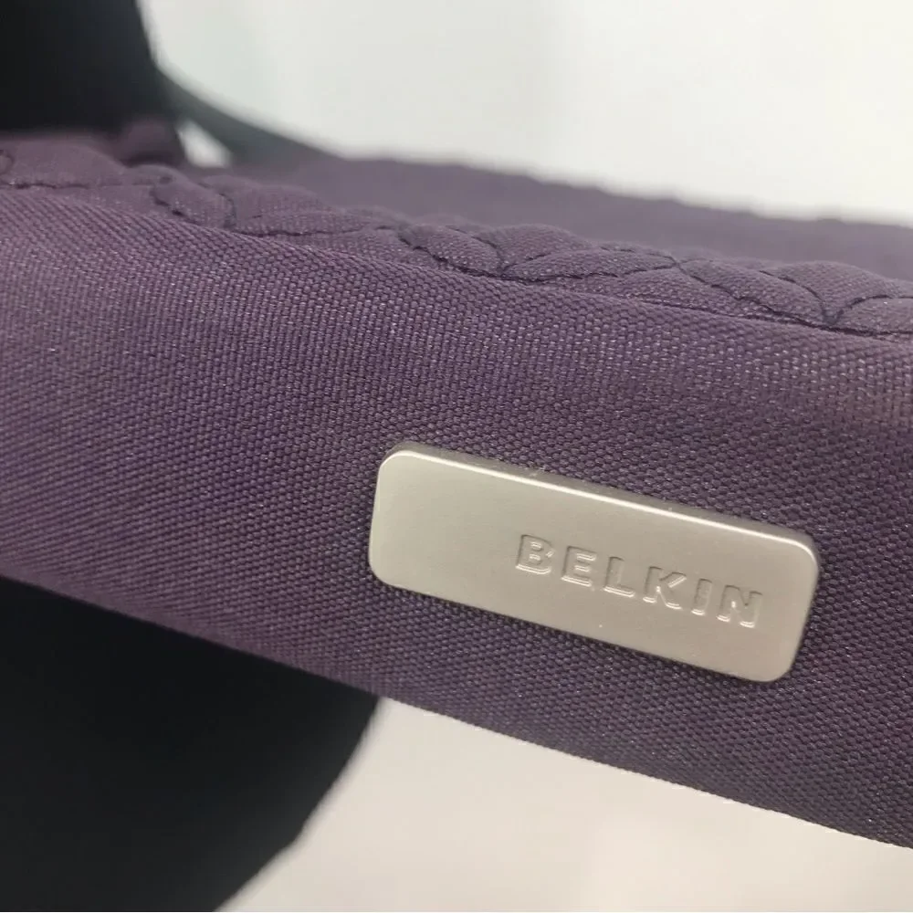 Belkin Quilted Purple Padded Zipper Sleeve Crossbody Device Bag