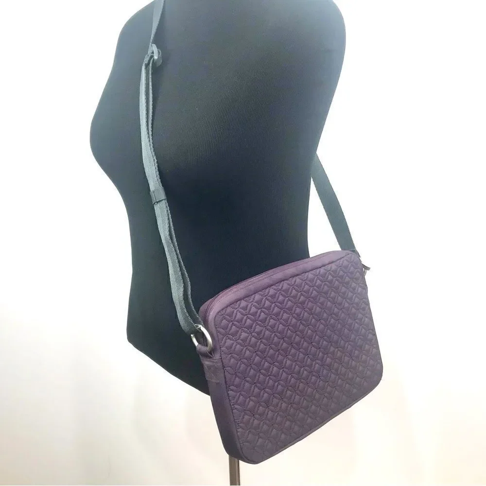 Belkin Quilted Purple Padded Zipper Sleeve Crossbody Device Bag
