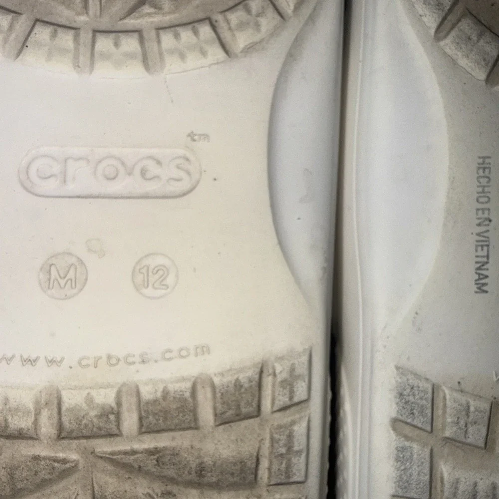 Crocs White Outdoor Waterproof Beach Classic Slide Sandals Men's Size 12