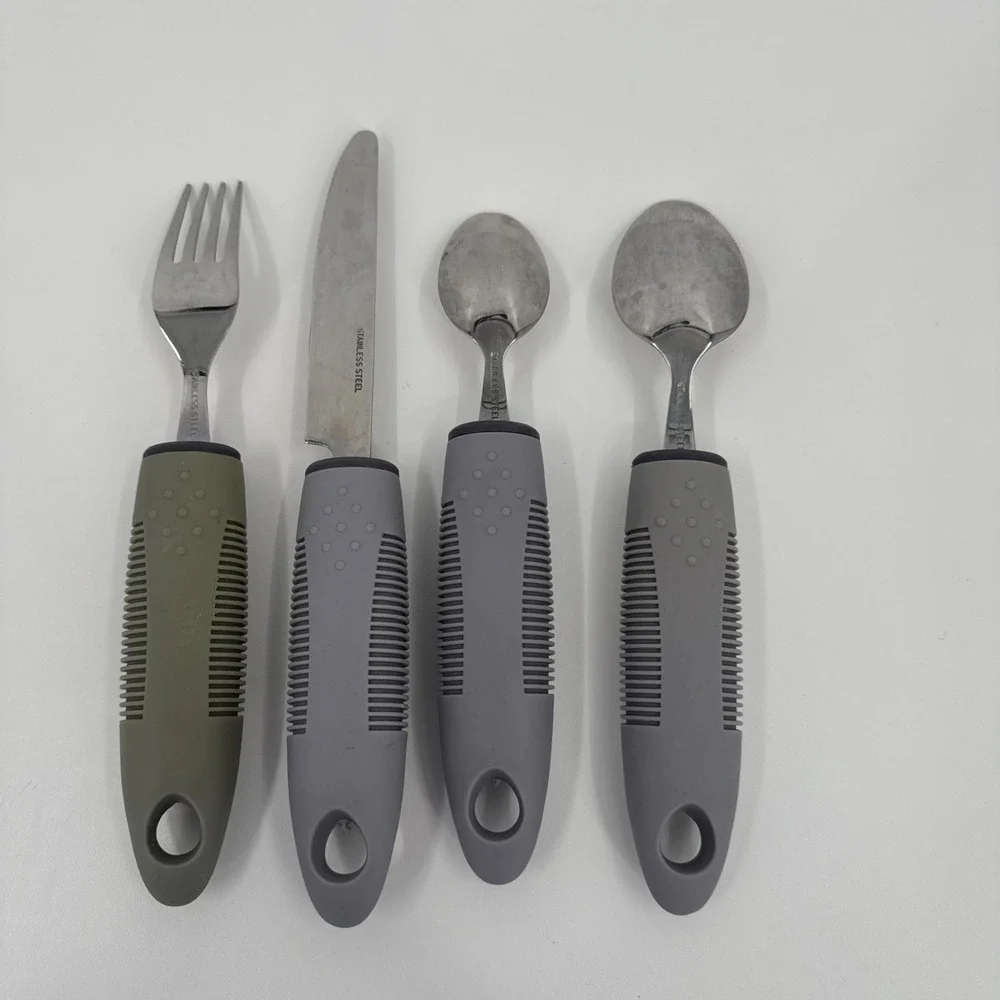 Adaptive Utensils set Fork Spoon‎ knife Soup Spoon OT gray/green flatware