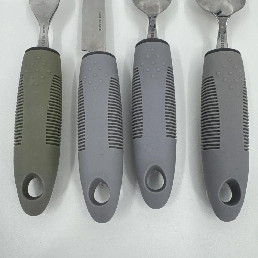 Adaptive Utensils set Fork Spoon‎ knife Soup Spoon OT gray/green flatware