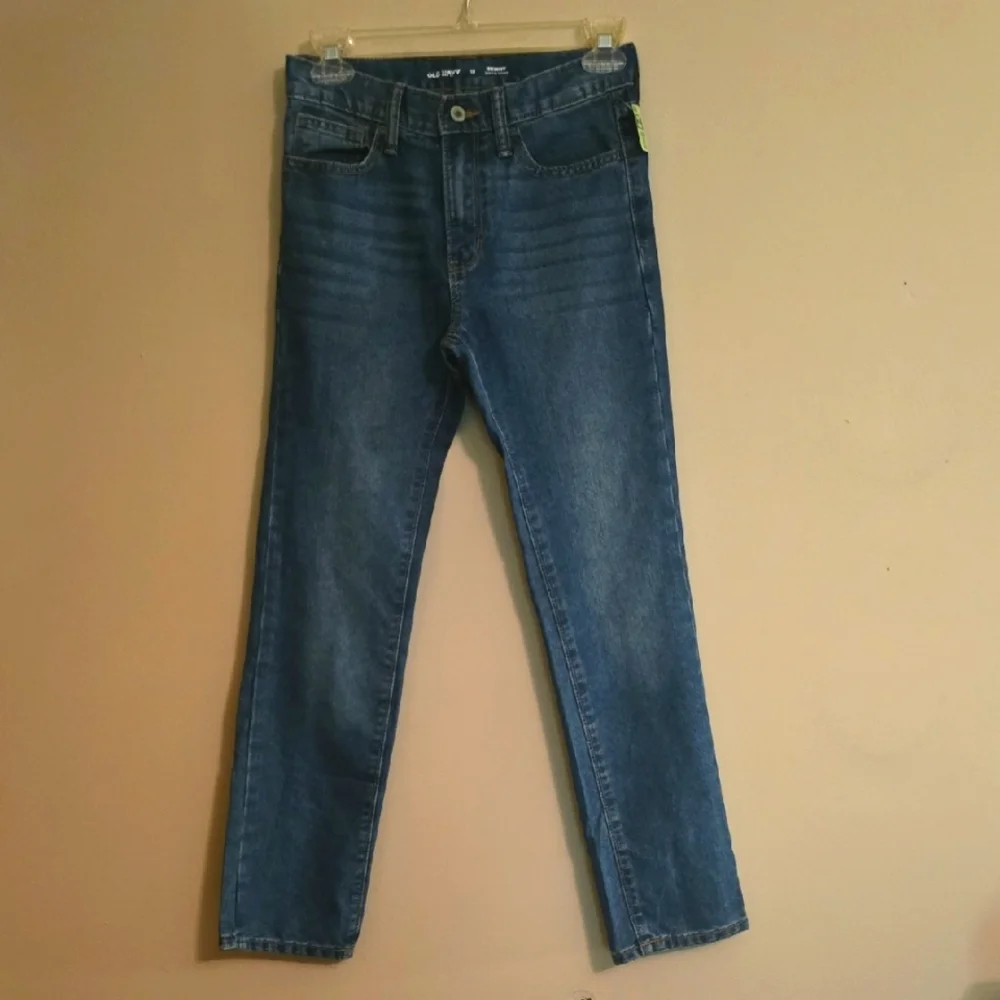 New Old Navy Boys Size‎ 12 Adjustable Waist Skinny Medium Wash Jeans