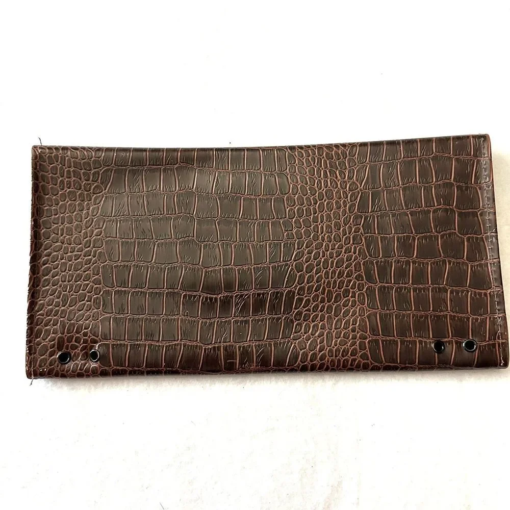 Vintage Myron Mfg Faux Alligator Leather Tri-Fold Document Portfolio Kansas City