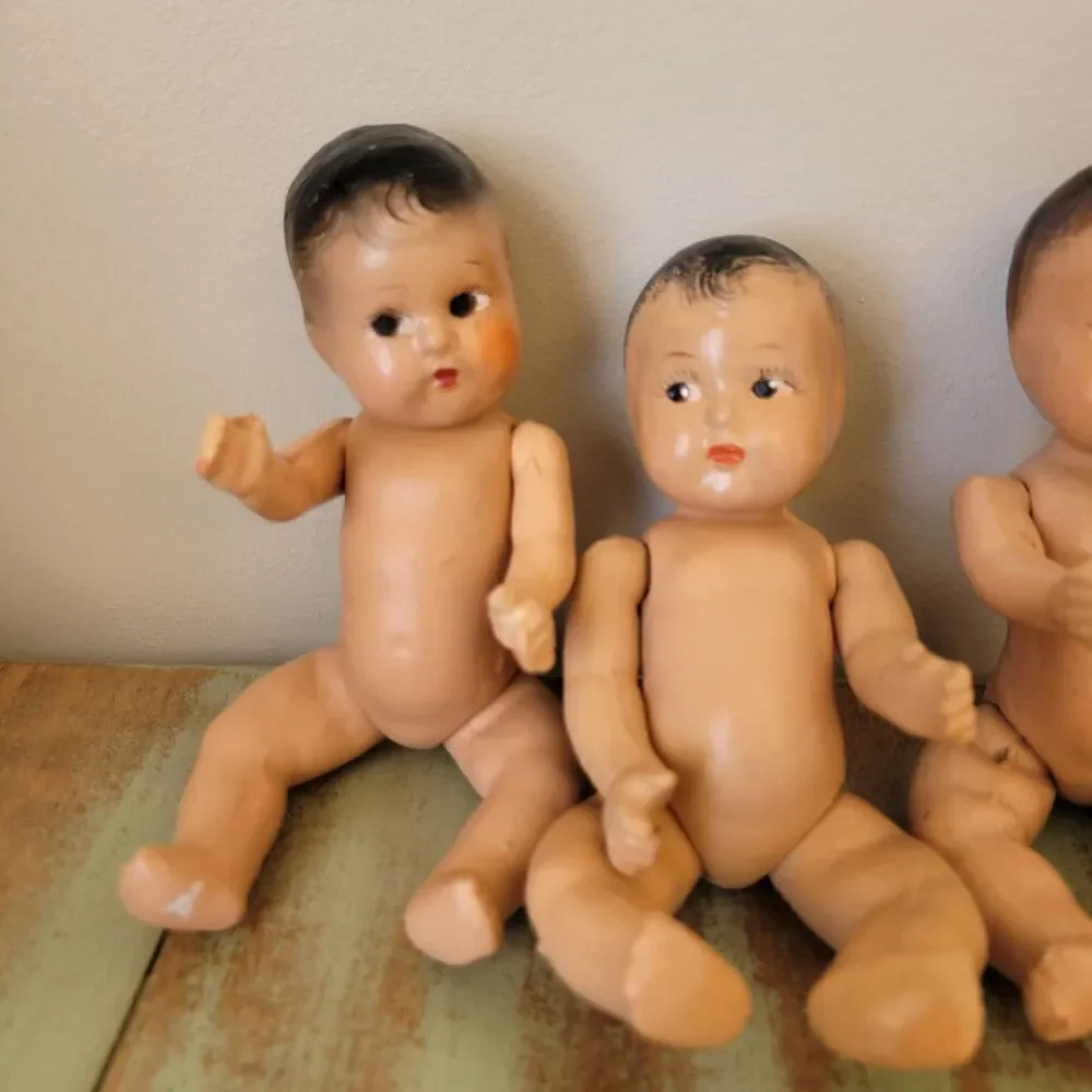 Vintage Crawling Baby Doll Quadruplets – Marked “Superior” & “Hollywood” –