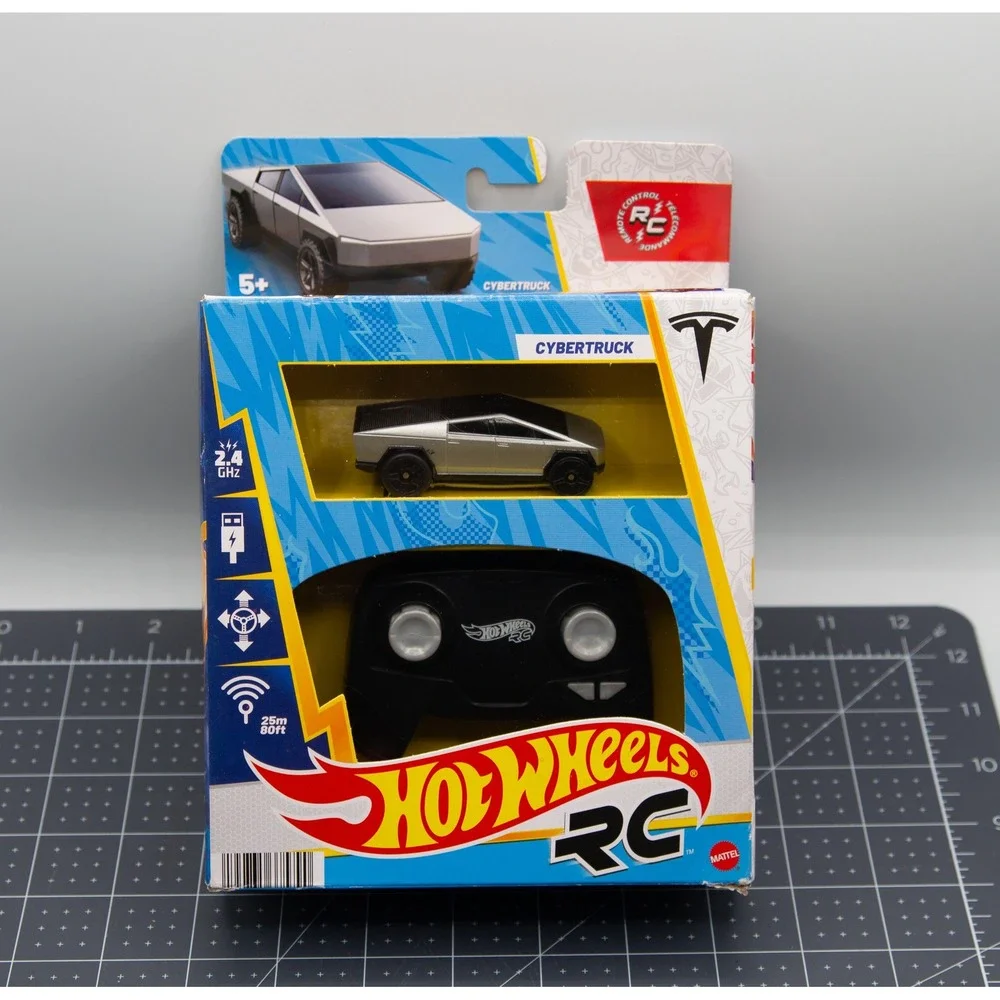 Hot Wheels RC Tesla Cybertruck 1:64 Scale Remote Control Vehicle Silver Mattel