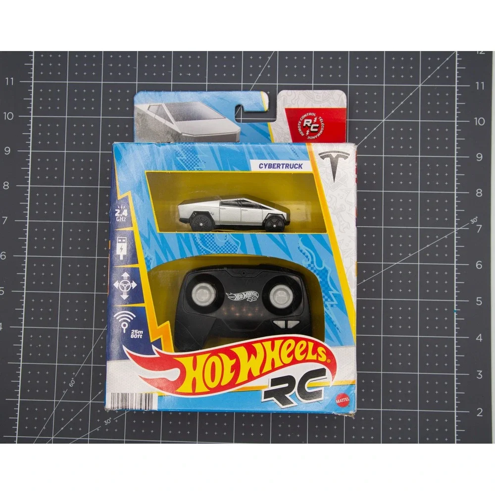 Hot Wheels RC Tesla Cybertruck 1:64 Scale Remote Control Vehicle Silver Mattel
