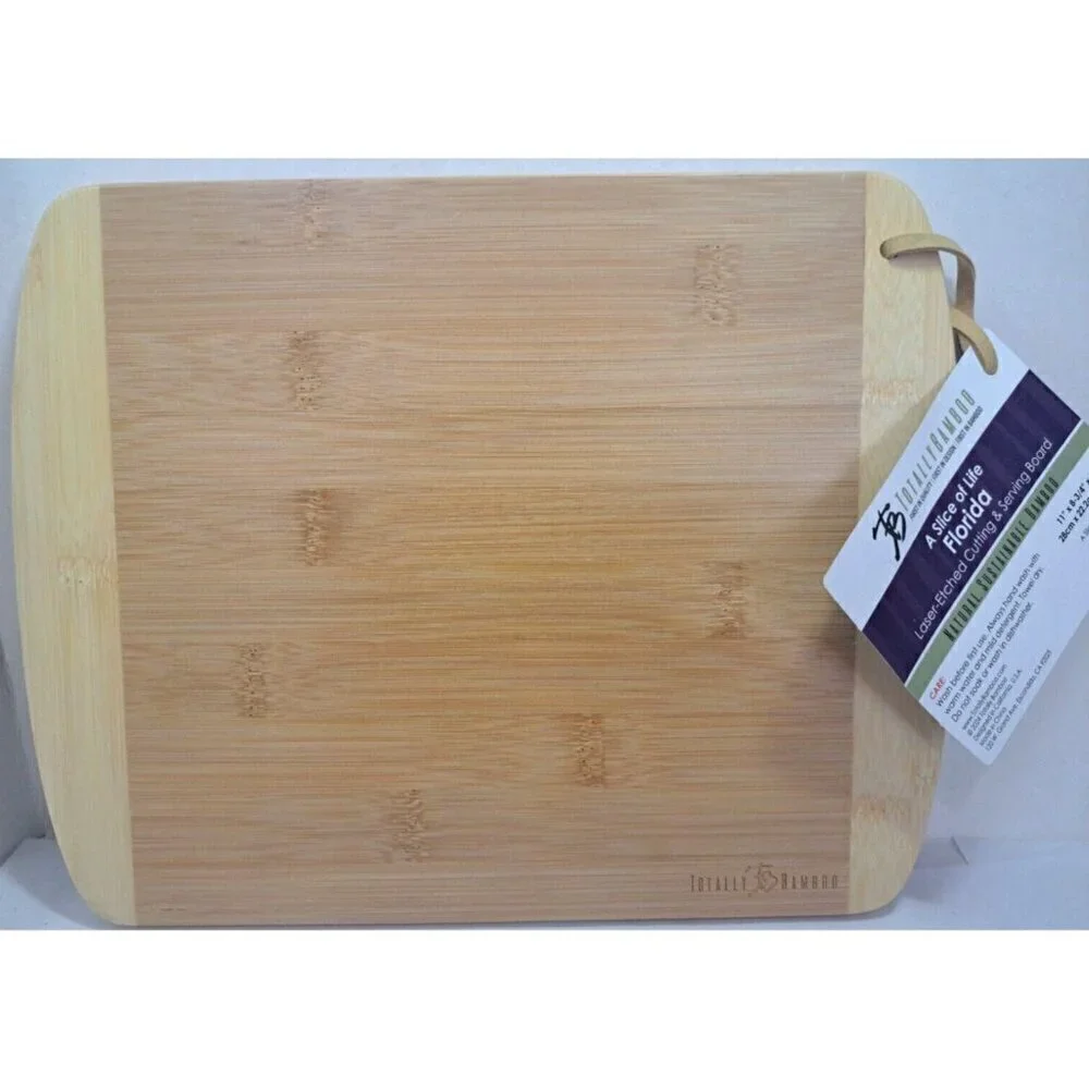 Totally Bamboo Florida Map Laser-Etched Wood Cutting & Serving Board