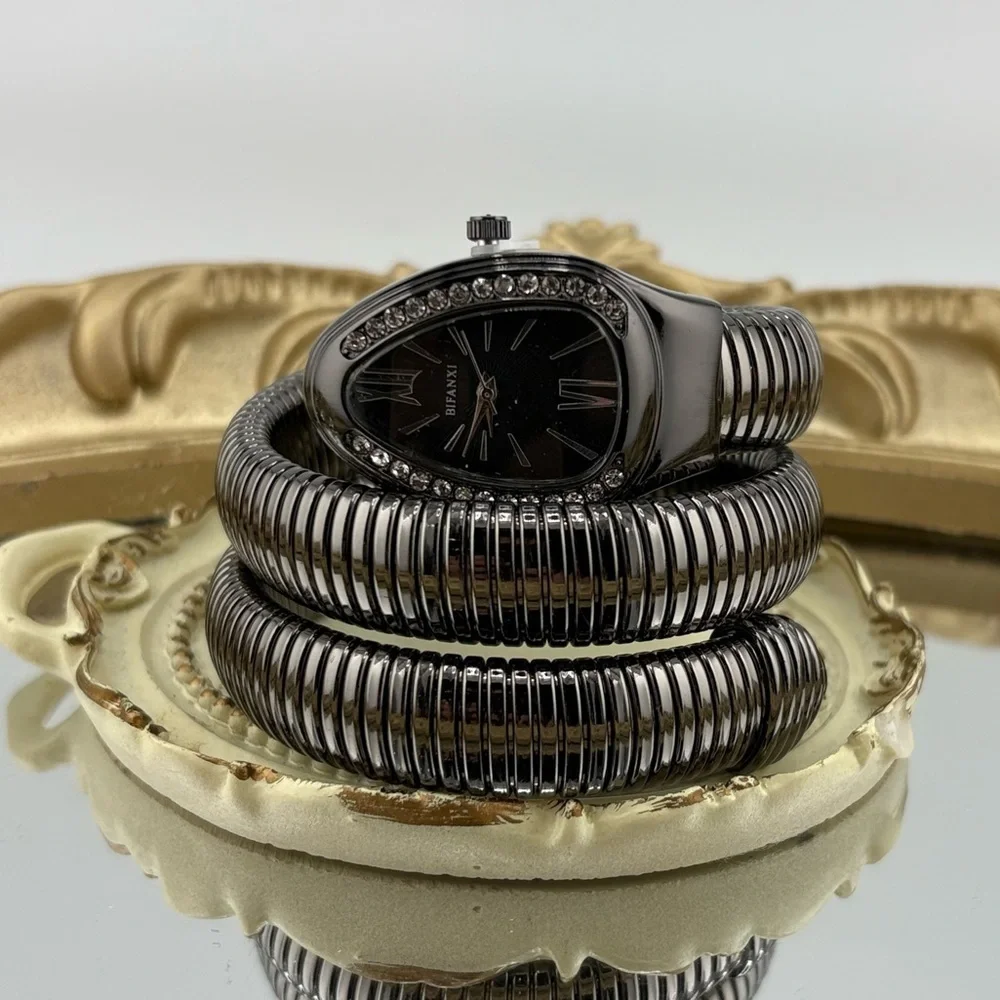 Full Black Serpenti Style Watch | Stainless Steel | Water Resistant