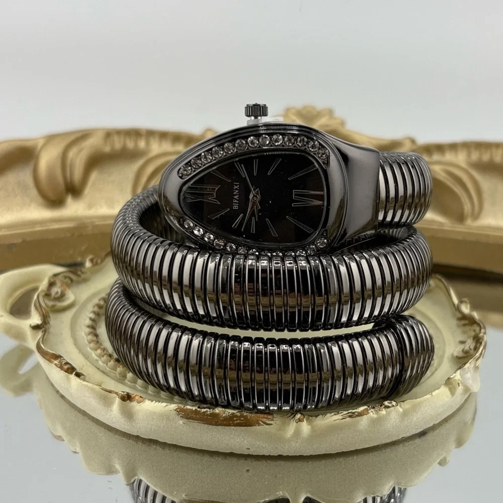 Full Black Serpenti Style Watch | Stainless Steel | Water Resistant