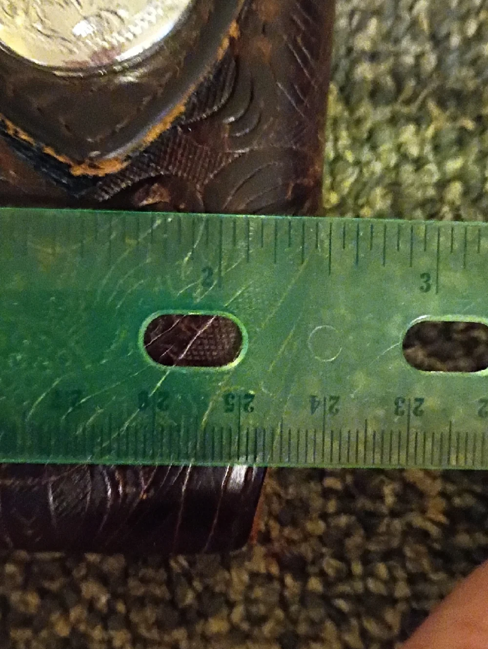 Men's Belt Clip Vintage Leather And Silver Tone Clip