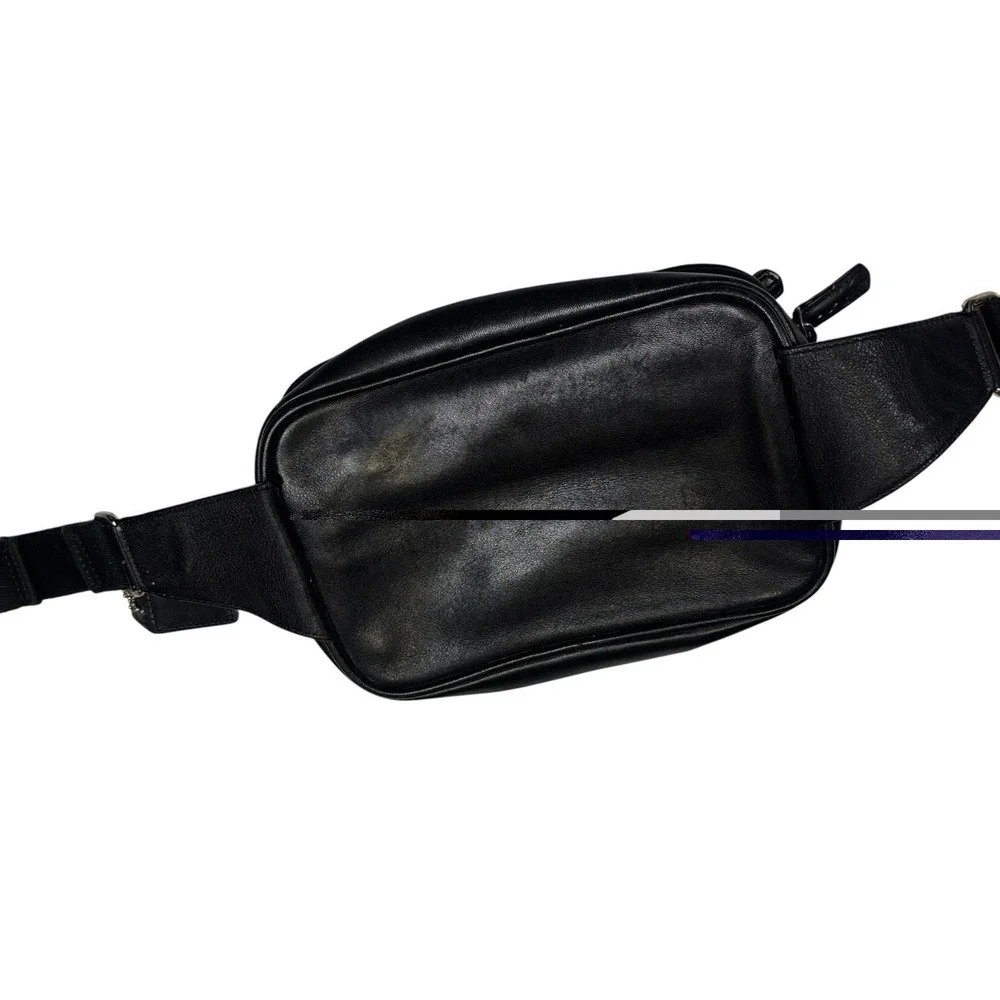 COACH Black Leather Waist Pack Bag D3S-5446‎