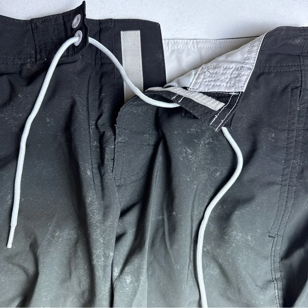 HOLLISTER MENS 28 BOARD SHORTS SWIM TRUNKS‎ TIE EPIC CLEX OMBRE STRETCH BLACK