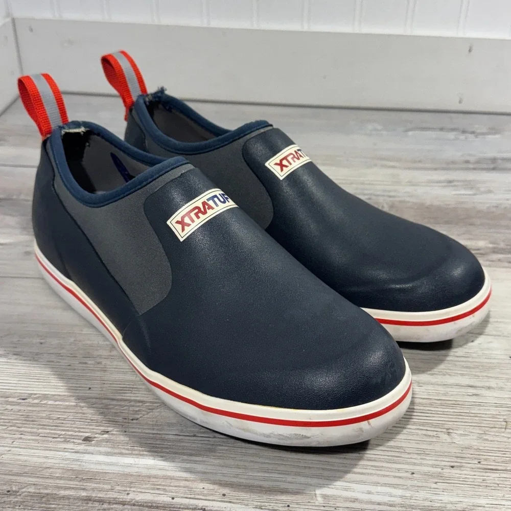 Xtratuf Men's Waterproof Deck Shoes Size 8 Navy Blue Rainboots Low Top