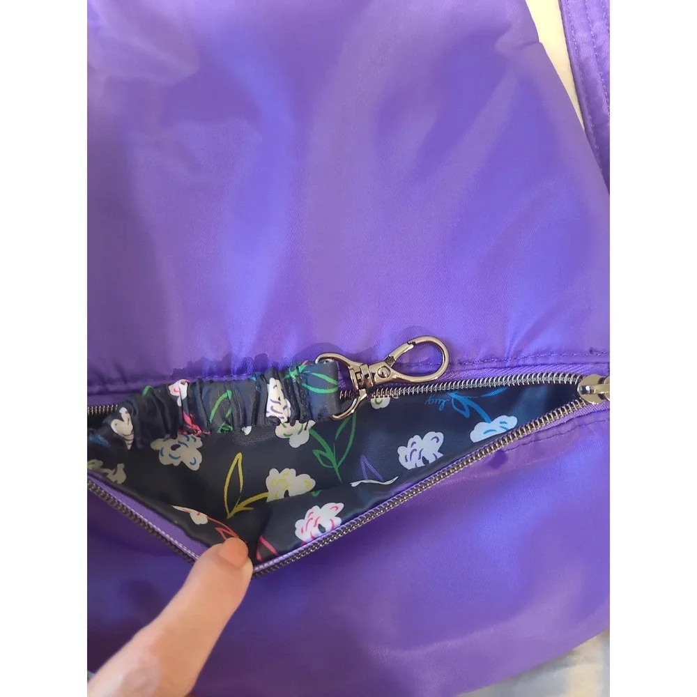 Lug Windsail Sling Bag Purple Quilted NWOT contemporary travel multi pocket adj.