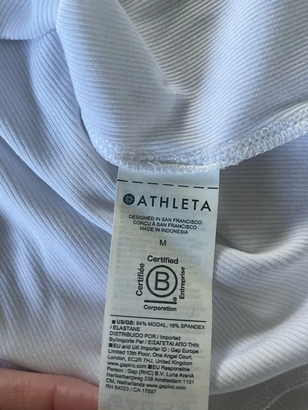 Athleta Signature Rib Top White