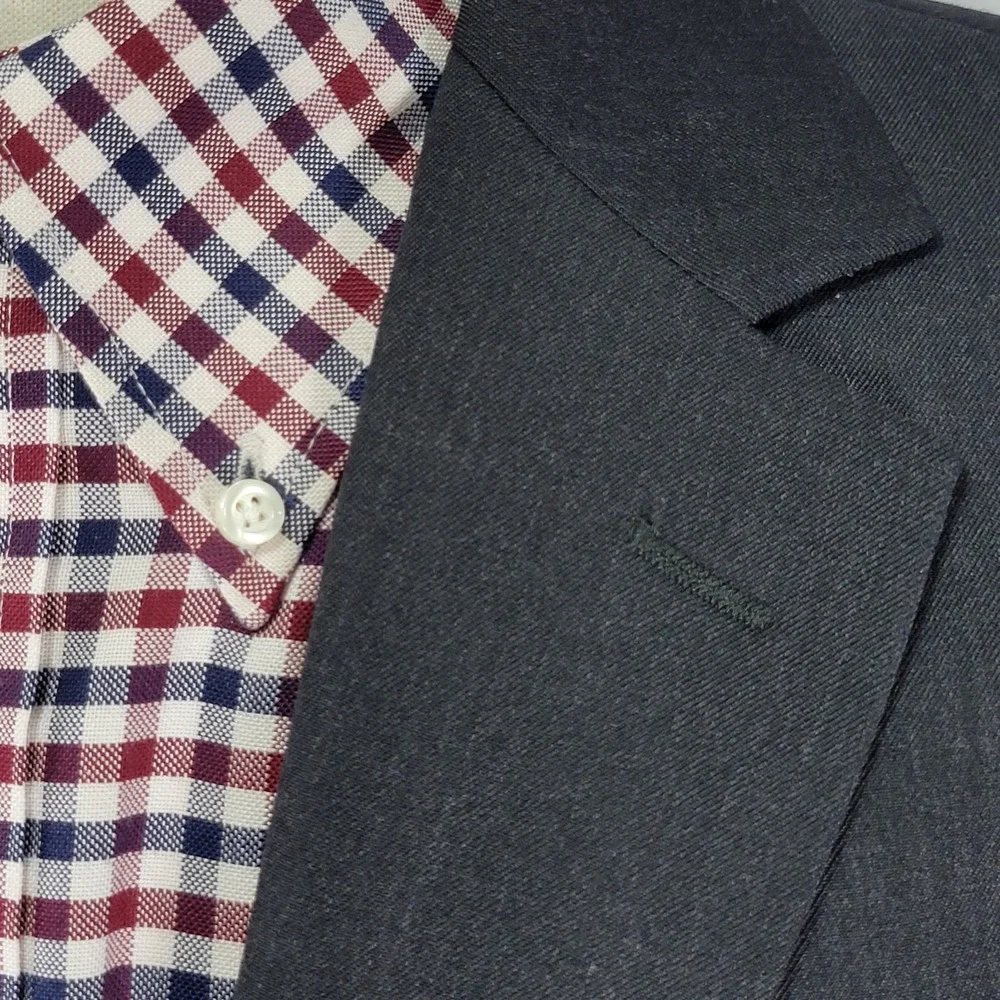 Pronto Uomo Platinum Men's Sport Coat Blazer Two‎ Button Charcoal Gray 44R Wool
