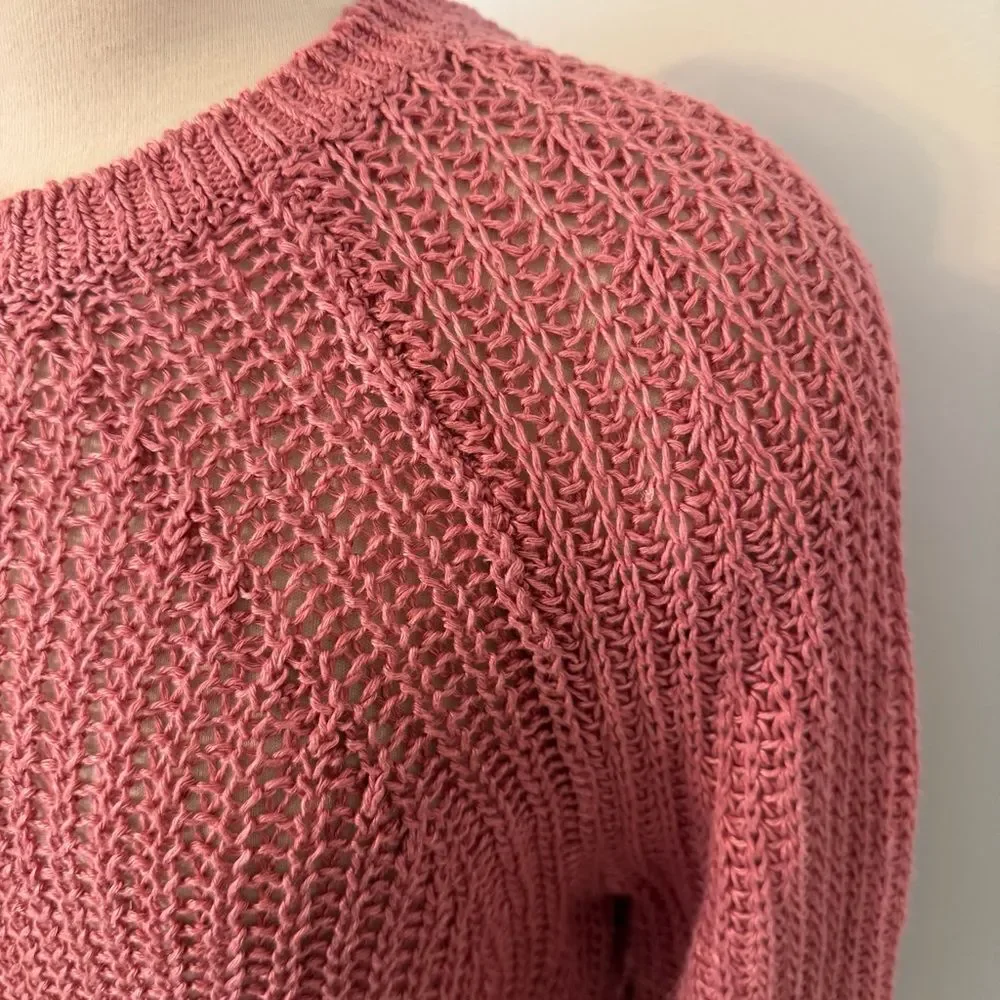 J. Crew Relaxed-Fit 100% Linen Beach Sweater in Pink Size Small