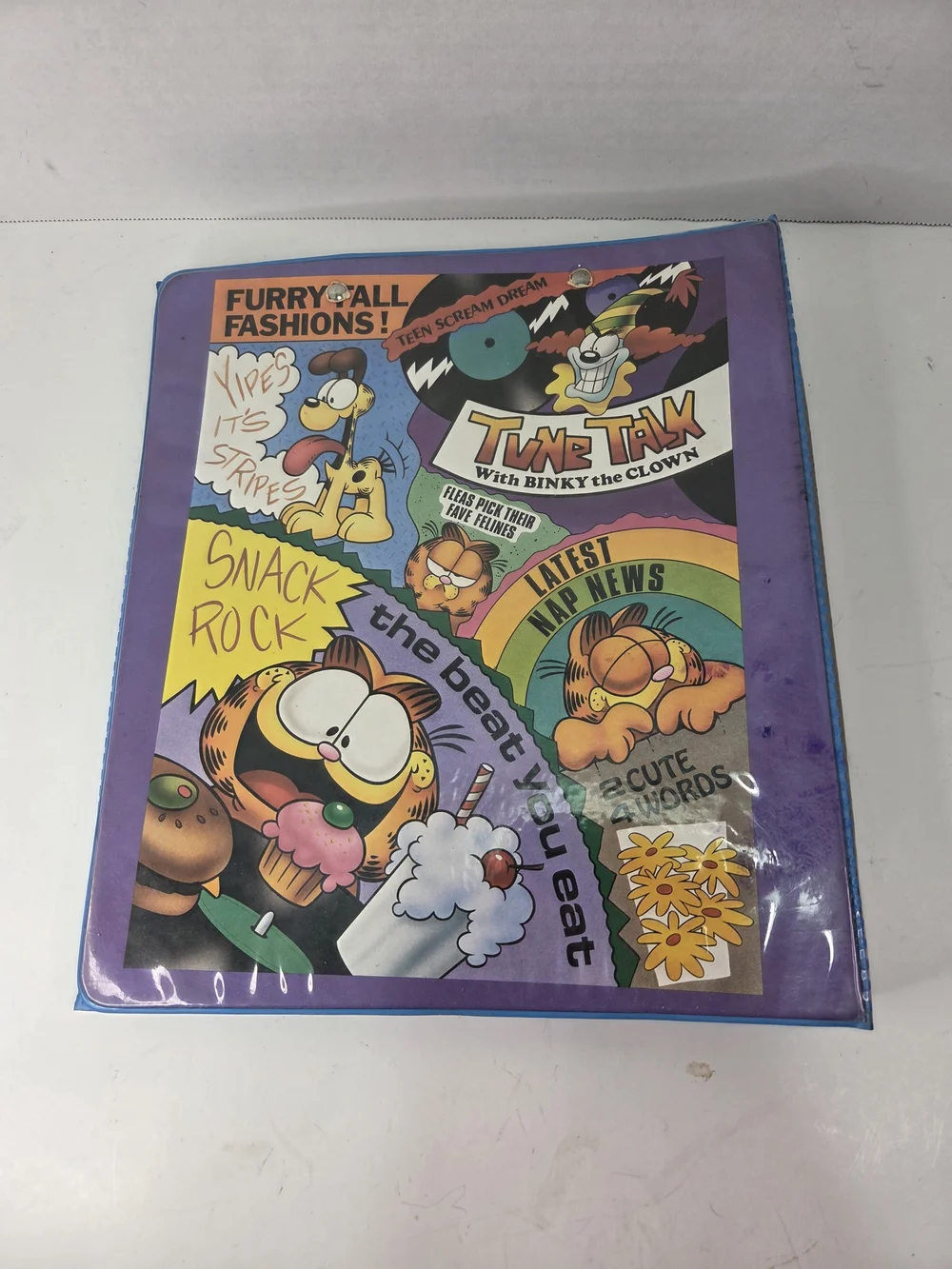 Vintage Mead Garfield Kitty Beat Notebook Three Ring Binder Retro 1978 Organizer