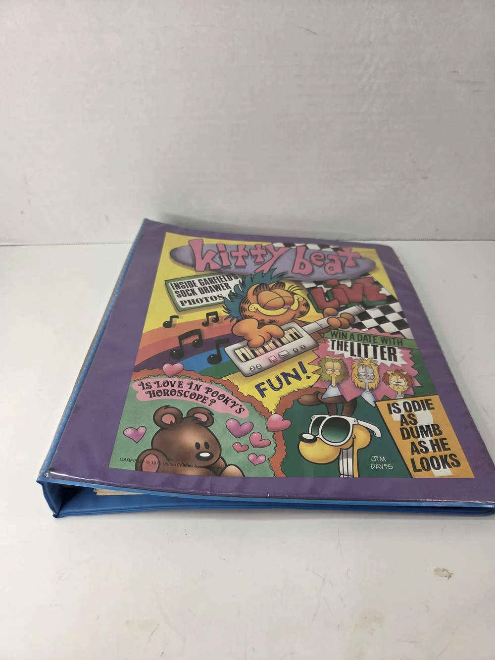 Vintage Mead Garfield Kitty Beat Notebook Three Ring Binder Retro 1978 Organizer