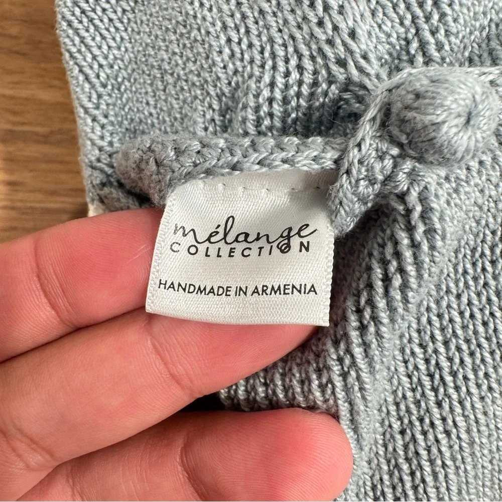 Melange knit embroidered